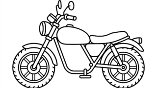 レトロなデザインがかっこいい!ツーリングにもピッタリなバイクの塗り絵