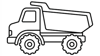 かっこいいダンプカーの塗り絵