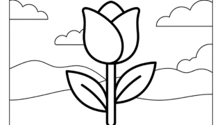 やさしいチューリップの塗り絵